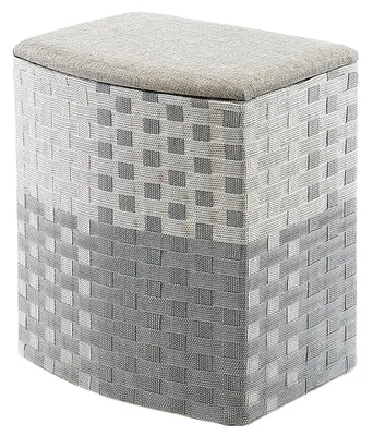 Zdjęcie produktu dla Kobolo kosz na pranie kosz na pranie kosz na pranie - nylon - szaro-biały - 44x32x52 cm - kosz do przechowywania sorter worek na pranie kosz na pranie Dom Pokój