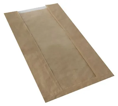 Produktbild von 1.000 Sichtstreifenbeutel mit PLA-Fenster "pure" 38 x 20 cm braun Kraftpapier