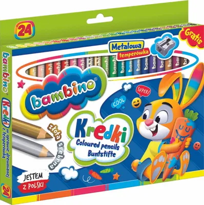 Obrázek produktu pro BAMBINO Tužky v dřevěném rámečku 24 barev + ořezávátko