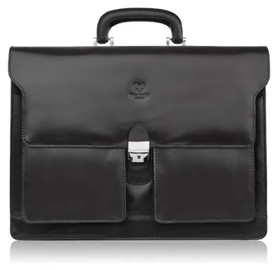 Produktbild von Herren Leder Umhängetasche für Arbeit Aktentasche für Dokumente und Laptop schwarz Paolo Peruzzi T-122-BL
