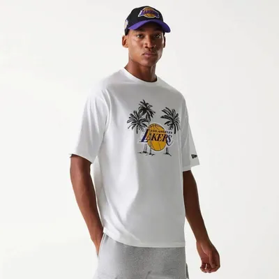 Image de T-shirt NBA Los Angeles Lakers New Era Palm tree Blanc