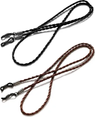 Produktbild von 2 Stück Brillenband, Brillen Ketten, Brillenkette Damen Herren Universal Brillenkette Einstellbare Anti Rutsch, für Lesebrillen Sonnenbrillen Schutzbrillen Sport(Schwarz, Braun)
