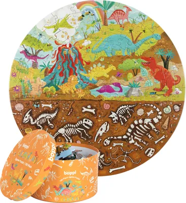 Zdjęcie produktu dla Okrągłe puzzle, 150 elementów, Boppi - Dinozaury