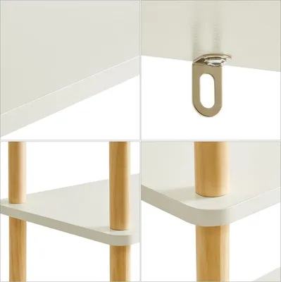 Produktbild von Moderne 3-lagige Holz-Open-Bücherregal - weiße freistehende Bücherregal - Aufbewahrungsorganizer für Schlafzimmer und Wohnzimmer