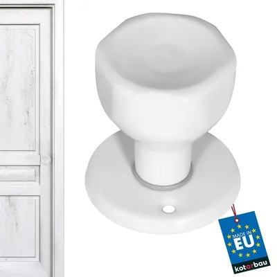 Zdjęcie produktu dla Klamka do drzwi - Obrotowa - Stal lakierowana - Biały - Ø 50 mm