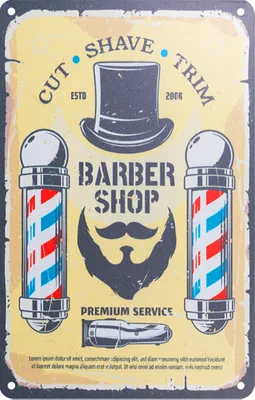 Image de Plaque décorative pour barbier B018