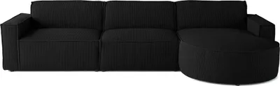 Produktbild von Lisa Design Spiaggia - rechts - 5 Sitzplätze - aus Cordstoff , Schwarz