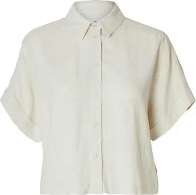 Produktbild von SELECTED FEMME Bluse elegant Knopfleiste Hemdkragen Kurzarm Größe: 38