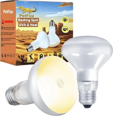 Productafbeelding van Warmtelamp voor reptielen - 100 W - set van 2 - E27 - basking spot - UVA - voor terrarium