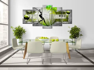 Produktbild von Akustikbild Abstrakt 200x100 cm Bilder Akustikschaum Hochleistungsschallabsorber Schallschutz Leinwand 5 tlg Wandbild Raumakustik Schalldämmung 020101-223