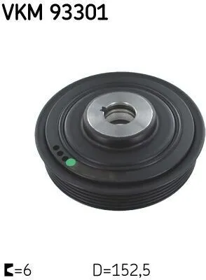 Produktbild von SKF VKM 93301 Riemenscheibe Kurbelwelle passend für PEUGEOT 206 Schrägheck (2A/C) 6-Rippen