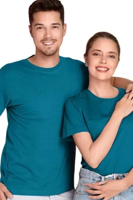 Obrázok produktu pre Bavlnené, ľahké uni tričko, 100% bavlna, bez potlače, jednofarebné, 150g/m2, farba petrol blue, veľkosť S