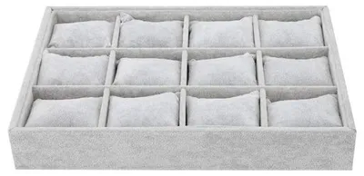 Produktbild von Schmuckhalter – Stilvoll – Uhrenbox mit 12 Fächern – Armbandhalter – Ringhalter – Schmuckorganizer – Hochwertiges Holzkomposit – Uhrenorganizer