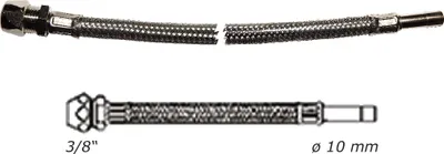 Produktbild von Flex-Verbindungsschlauch mit Quetschverschraubung 3/8 " und Stutzen ø 10 mm, Länge 300 mm