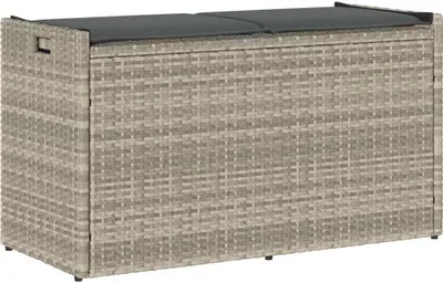 Image de Banc d'extérieur avec espace de rangement et coussins Gris clair 100 cm