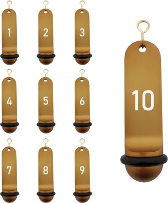 Produktbild von CombiCraft Big Classic Aluminium Hotelschlüsselanhänger in Bronze 105 x 30 mm, mit Gravur der Nummern 1 bis 10