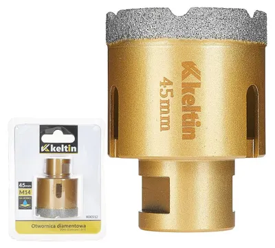 Immagine prodotto di Tazza-fresa-corona diamantata 45 mm x M14 ,per carotaggio, carotatrice, Keltin