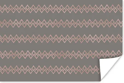 Produktbild von MuchoWow® Poster Muster - Grau - Rosa - Luxus 90x60 cm - Schlafzimmer