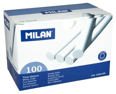 Immagine prodotto di Gesso scolastico Milano 2404, rotondo, bianco, 100 pz
