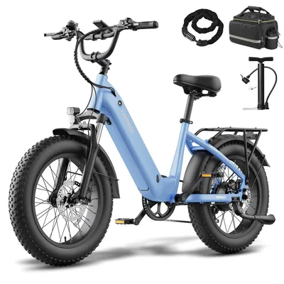 Produktbild von E-Bike 20×4,0 Fat-Reifen, 48 V 15 Ah 80 km Reichweite, 40 mm Federung, Blau
