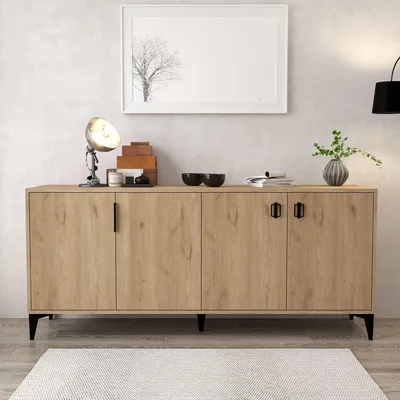 Productafbeelding van Skye Decor, hoogwaardige console tafel (3-delig) in saffiereikenhout, 100% melamine