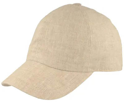 Unifarbene Baseball Cap aus 100% Leinen von Hut-Breiter in beige