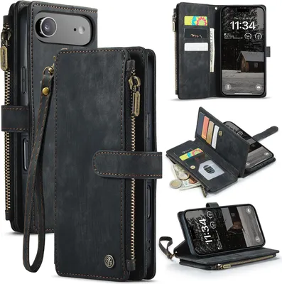 Produktbild von iPhone Air Hülle - CaseMe C30 Klapphülle mit Brieftasche - Schwarz