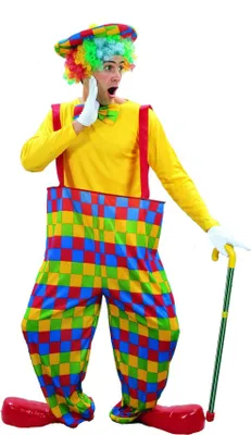 Produktbild von Clownskostüm für Herren Latzhose bunt Einheitsgröße (42)