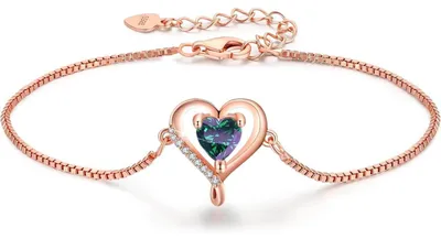 Produktbild von Herz Armband Damen Rosegold Sterling Silber 925 Verstellbar Geschenk