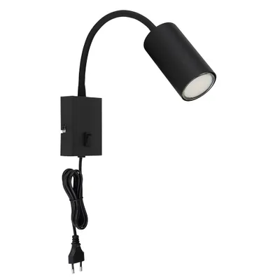 Produktbild von RGB LED Wandleuchte, Leselampe, Metall, schwarz, Flexo-Spot, H 44 cm