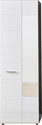 Produktbild von LineGD Garderobenschrank 2 Türen rauchsilber, weiß Hochglanz.