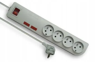 Immagine prodotto di Cavo di prolunga per protezione da sovratensioni con/senza 4 prese 3m grigio Elgotech PSF2-403