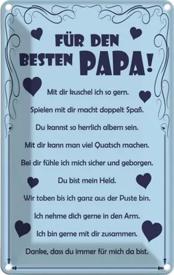 Produktbild von vianmo Blechschild 18x12 cm Für den besten Papa Männer Frauen Spruch Zitat