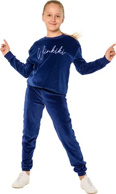 Produktbild von Mädchen-Sweatshirt Velur Winkiki - Navy - 134