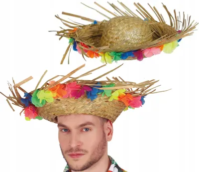 Obrázok produktu pre Guirca slamený klobúk s kvetmi jedna veľkosť