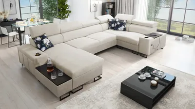 Produktbild von Kaiser Möbel Großes Ecksofa,Schlaffunktion MELODY IV MINI Tauro/Freya Beige Links
