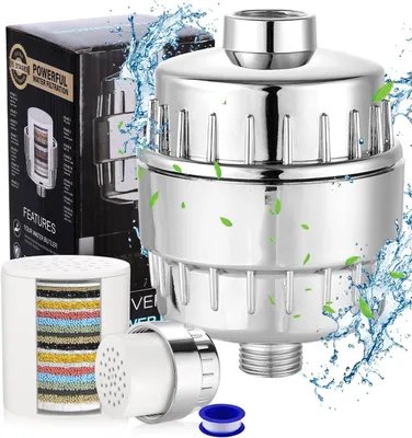 Productafbeelding van Douchefilter kalkfilter douche met vitamine C - Universele vervangende cartridge douchefilter verwijdert zwaar metaal