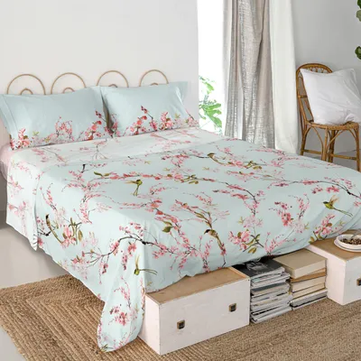 Produktbild von Chinoiserie Oberlaken  160x270 cm (Standardgrösse) 100% Baumwolle Hergestellt in Europa