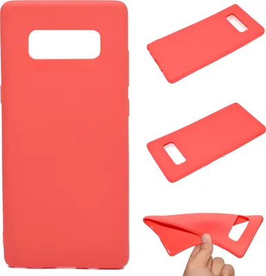 Produktbild von für Samsung NOTE 8 Süße Candy Farbe Matte TPU Anti-Scratch rutschfeste Schutzhülle Zurück Fallrot