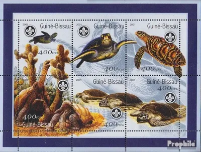 Produktbild von Briefmarken Guinea-Bissau 2001 Mi 1584-1589 Kleinbogen (kompl.Ausg.) postfrisch Schildkröten
