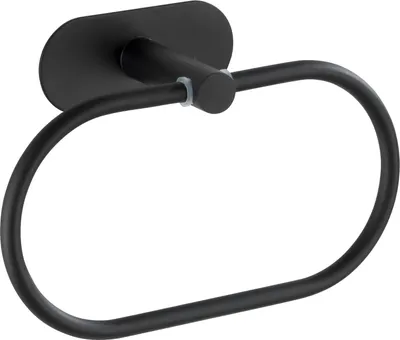 Produktbild von WENKO Handtuch Halter OREA ohne bohren Ring Stange Edelstahl Black Wand Bad WC