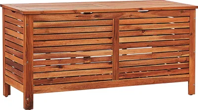 Obrázok produktu pre BELIANI Úložný box tmavé akáciové drevo 130 x 64 x 48 cm olejovaná povrchová úprava s vekom úložný priestor terasa záhrada balkón