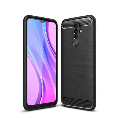 Zdjęcie produktu dla Ochronne etui na telefon komórkowy Xiaomi Redmi 9 Case Cover Carbon Optics Black
