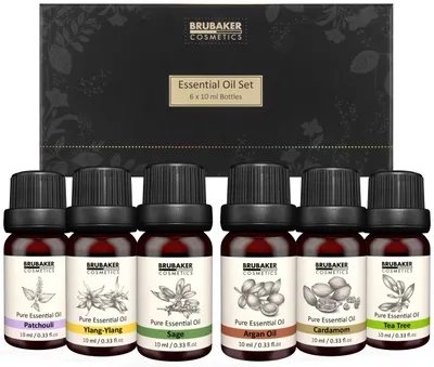 Image de Coffret de 6 flacons d'huiles essentielles de 10 ml – Naturel, idéal pour l'aromathérapie et les massages