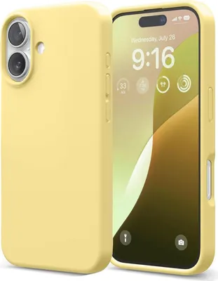 Zdjęcie produktu dla Etui na telefon komórkowy Apple iPhone 16 silikonowe etui ochronne na telefon komórkowy, żółte