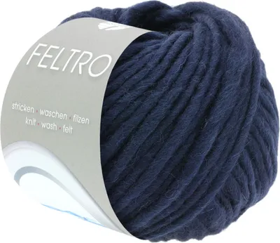 Produktbild von Lana Grossa FELTRO UNI 50 g moderne Filzwolle in 51 Farben 50 m Filzgarn Farbe 005 - Nachtblau