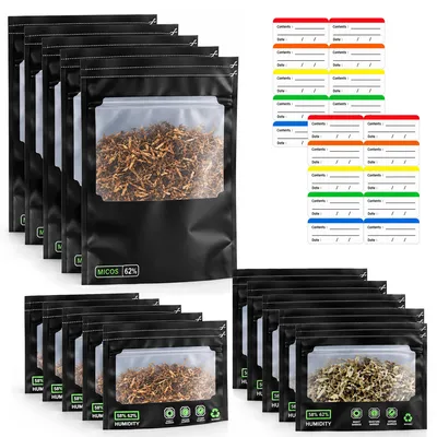 15 Dry Bags, 3 Größen, geruchsdicht, 58-62% Feuchte