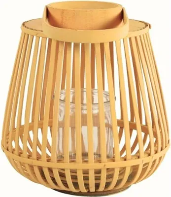 Produktbild von Hängelaterne aus Holz mit Griff AIRA ORANGE – verschiedene Größen Größe: S
