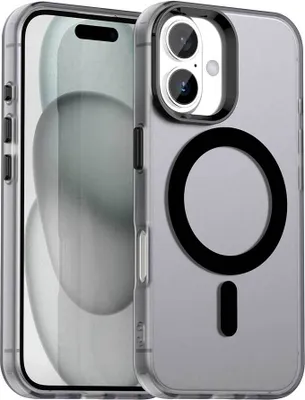 Obrázek produktu pro Pouzdro pro iPhone 17, kompatibilní s MagSafe, tenké poloprůhledné matné nárazuvzdorné pouzdro na telefon Černý