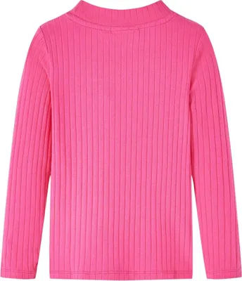 Produktbild von vidaXL Kinder-Langarmshirt Rippstrick Knallrosa 116
